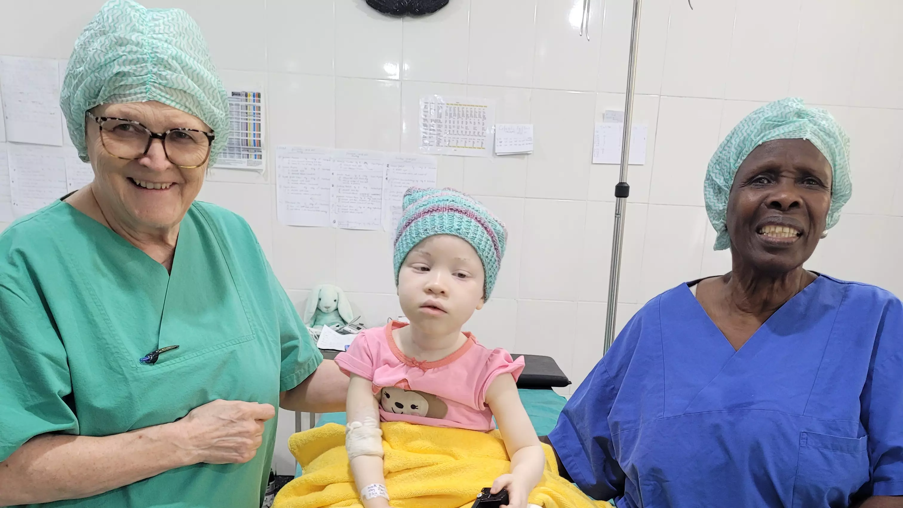 Patientin mit Albinismus